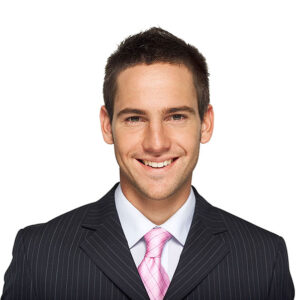 Man in stripped suit